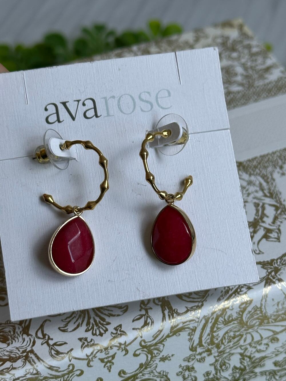 BOGO FREE AVA ROSE NEW STONE EARRINGS HOOPS